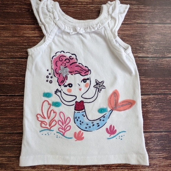 𝅺Gymboree Mermaid Shirt Tank Top Ocean Summer - Picture 1 of 2